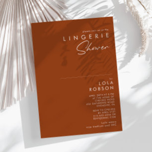 Einfache Wüste Terrakotta-Lingerie-Dusche Einladung