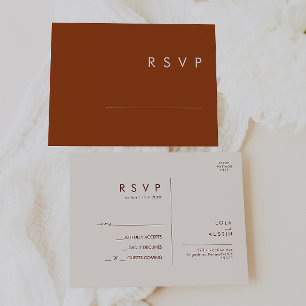 Einfache Wüsten   Terrakotta-Hochzeits-RSVP-Postka Postkarte