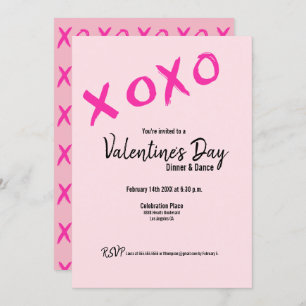 Einfache XOXO rosa Valentines Abendessen und Einladung