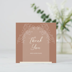Einfache, zarte Arch Style Hochzeit Dankeschön Kar Dankeskarte