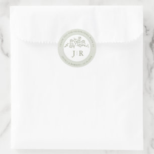 Einfache, zarte, floralfreie Hochzeit Vielen Dank Runder Aufkleber