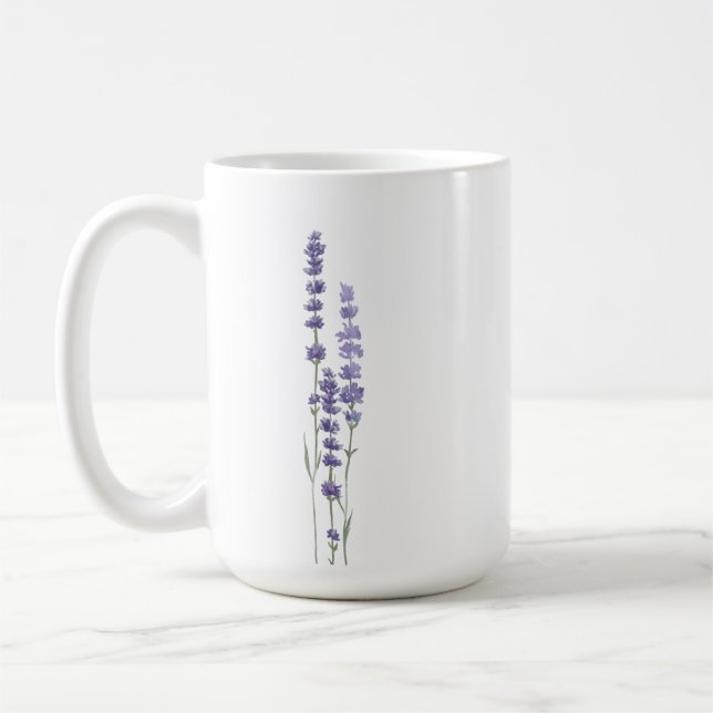 Einfache, zarte französische Lavendel-Hochzeitstil Kaffeetasse (Links)