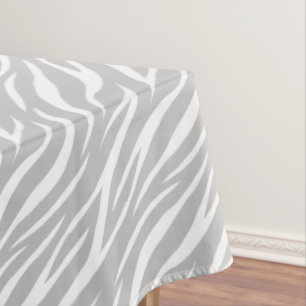Einfache Zebra Print Grau Weiß Niedlich Moderne Mu Tischdecke