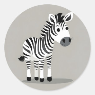 Einfache Zebra-Sticker Runder Aufkleber