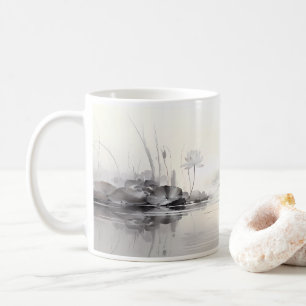 Einfache Zeichnung der Lotus-Blume Kaffeetasse