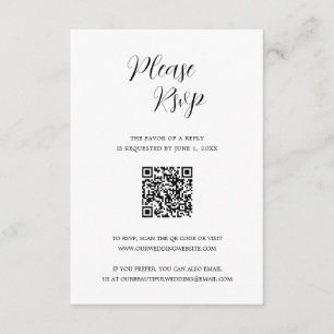 Einfache zeitgemäße Hochzeit des QR-Codes RSVP Karte