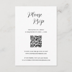 Einfache zeitgemäße Hochzeit des QR-Codes RSVP Karte