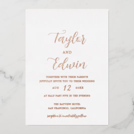 Einfache zeitgemäße moderne Hochzeitsstimmung - Ro Folieneinladung