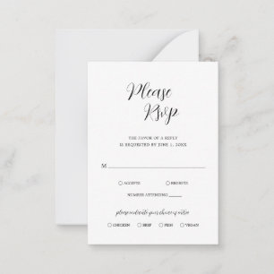 Einfache zeitgenössische RSVP-Karte für Hochzeiten Mitteilungskarte