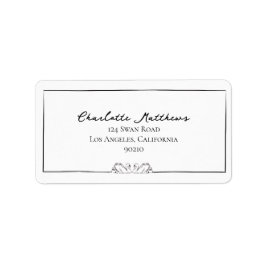 Einfache zeitlose, handgeschriebene Swan-Adressenb Adressaufkleber