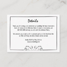 Einfache, zeitlose, handgeschriebene Swan-Zeichn Begleitkarte