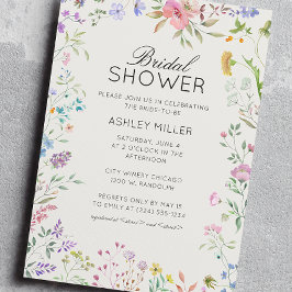 Einfache, zeitlose Wildblume Hochzeitsfeiern Braut Einladung