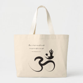 Einfache Zen-Yoga-Om-Silhouette Logo-Bag Jumbo Stoffbeutel