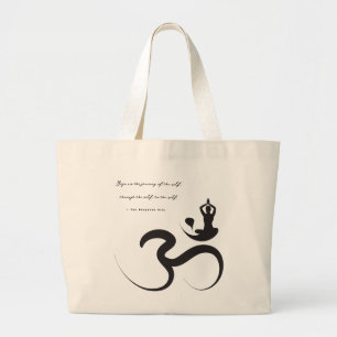 Einfache Zen-Yoga-Om-Silhouette Logo-Bag Jumbo Stoffbeutel