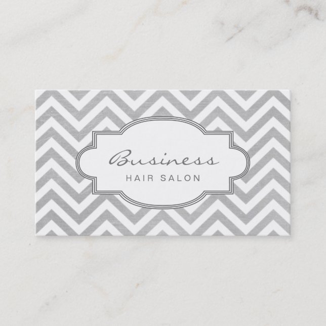 Einfache Zickzack Streifen-Haar-Salon-Verabredung Terminkarte (Vorderseite)