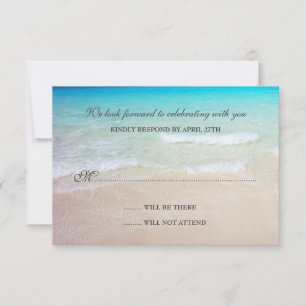 Einfache Ziel-Strand-Hochzeits-Antwortkarten RSVP Karte