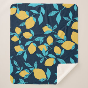 Einfache Zitrusfrüchte: Zitronen auf blau. Sherpadecke