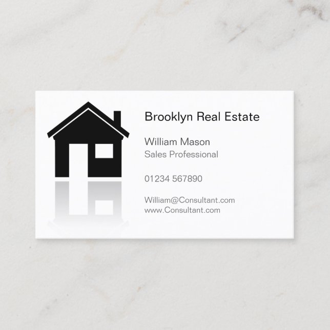 Einfache Zuhause Icon Realtor Business Card Visitenkarte (Vorderseite)
