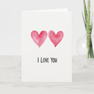 Einfache Zwei-Herzen-Ich-liebe-dich-Karte Karte