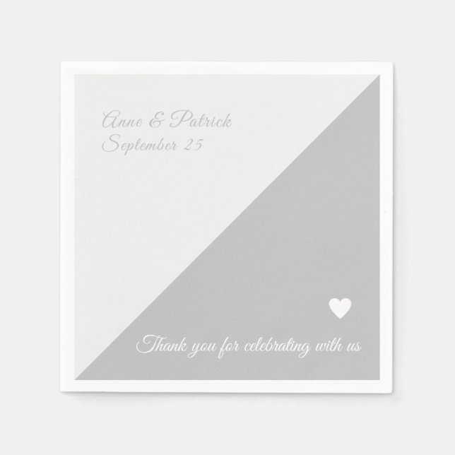 Einfache zwei Töne grau Serviette (Vorderseite)