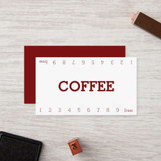 Einfache Zweifach-Nummern-Treue-Coffee-Punch-Karte Treuekarte