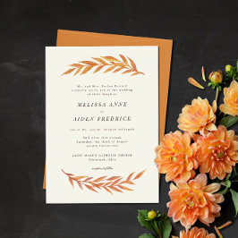 Einfache Zweigstelle für Herbsthochzeit Einladung