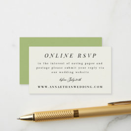 Einfache Zweigstelle-Hochzeitsuite Online-RSVP-Kar Begleitkarte
