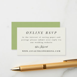 Einfache Zweigstelle-Hochzeitsuite Online-RSVP-Kar Begleitkarte