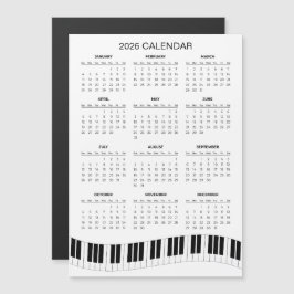 Einfacher 2026-Kalender mit Klaviertasten | Magnet