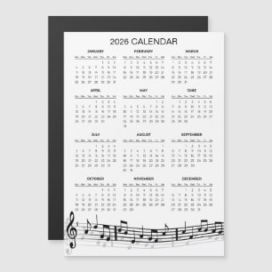 Einfacher 2026-Kalender mit Noten   Magnet