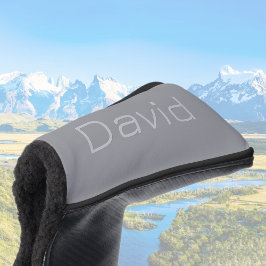 Einfacher 3-dimensional aussehender Text | Grau Golf Headcover