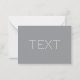 Einfacher 3-dimensional aussehender Text | Grau Mitteilungskarte