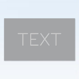 Einfacher 3-dimensional aussehender Text Grau Rechteckiger Aufkleber