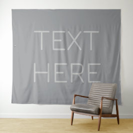 Einfacher 3-dimensional aussehender Text | Grau Wandteppich