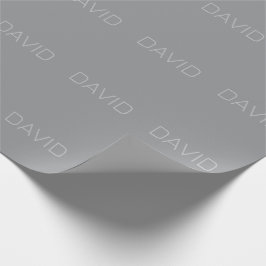 Einfacher 3-dimensionaler Text | Grau Geschenkpapier