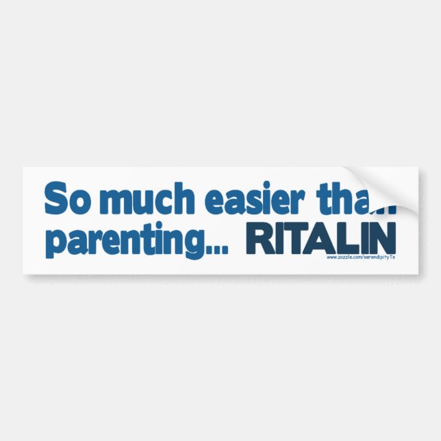 Einfacher als Parenting…  RITALIN Autoaufkleber (Vorne)