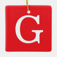 Einfacher Anfangsbuchstabe Monogramm Rot Weiß Schl
