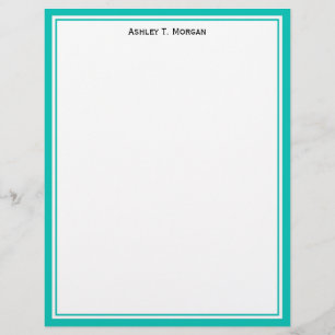 Einfacher Aquamariner Personalisierter Letterhead