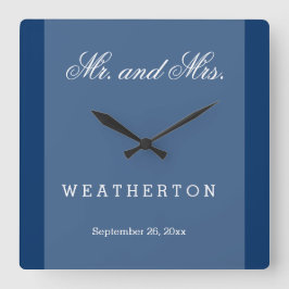 Einfacher Art-Herr und Frau Wedding Names und Quadratische Wanduhr