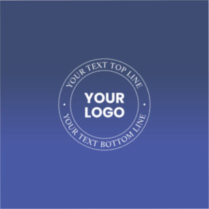 Einfacher Austausch von Logos und Text   Dunkelbla Aufkleber