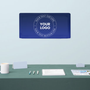 Einfacher Austausch von Logos und Text Dunkelbla Banner