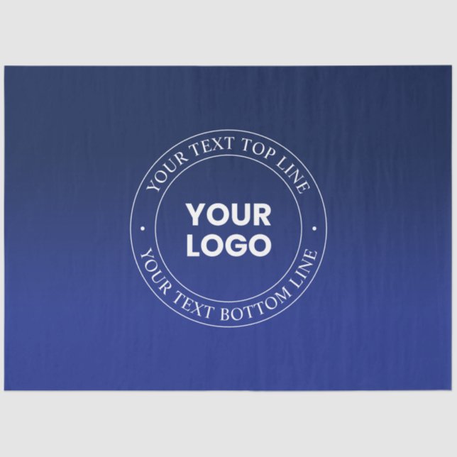 Einfacher Austausch von Logos und Text | Dunkelbla Seidenpapier (Vorderseite)