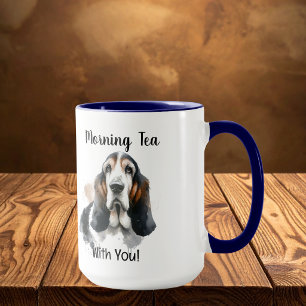 Einfacher Basset Morgen Tee Braun Personalisieren Tasse