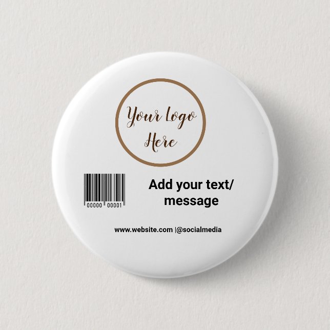 einfacher benutzerdefinierter Barcode fügen Sie Ih Button (Vorderseite)