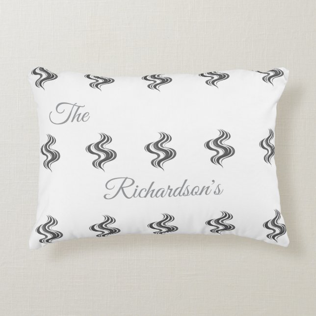 Einfacher benutzerdefinierter Familienname Schwarz Dekokissen (Vorderseite)