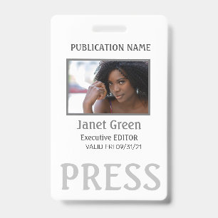 Einfacher benutzerdefinierter Foto-ID-Journalisten Ausweis