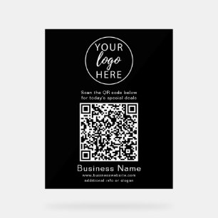 Einfacher benutzerdefinierter Geschäftslogo-QR-Cod Acrylschild