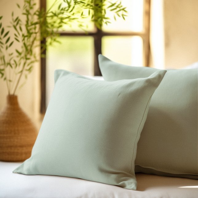 Einfacher benutzerdefinierter grüner Hintergrund Kissen (Von Creator hochgeladen)