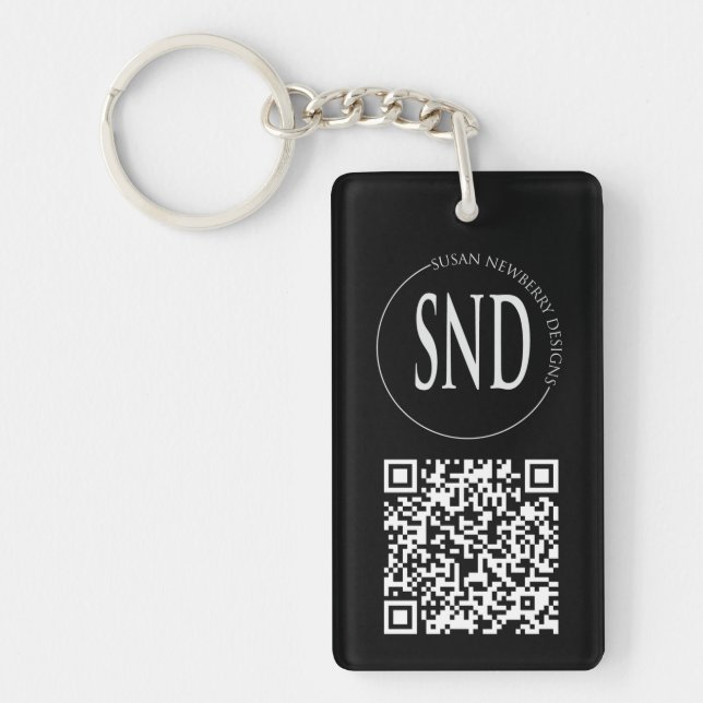 Einfacher benutzerdefinierter Logo-QR-Code Geschäf Schlüsselanhänger (Vorderseite)