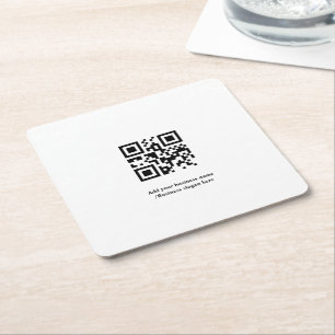 Einfacher benutzerdefinierter QR-Code mit Ihrem Na Rechteckiger Pappuntersetzer